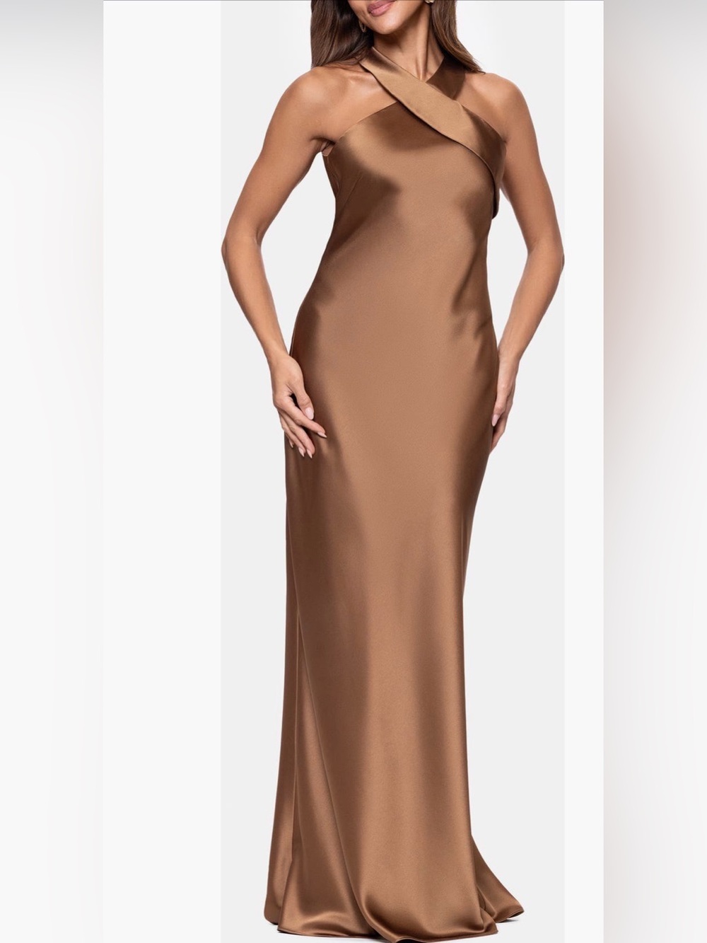 Xscape evenings Halter neck satin trumpet gown